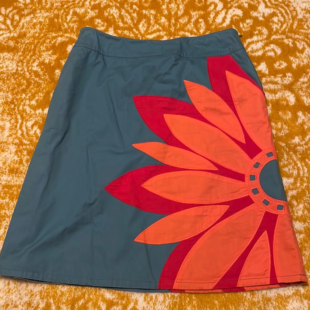 Boden vintage Bold Floral knee length pocket skirt 14 L